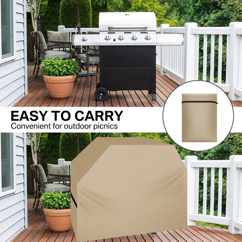 Grill Cover 147x61x117CM Waterproof Anti UV BBQ Gas Grill Cover for Outdoor Charbroil Barbecue Protection Cloth