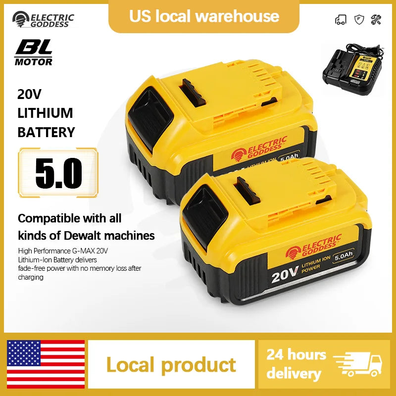Electric Goddess 20V 5Ah Lithium Battery Replacement Dewalt
