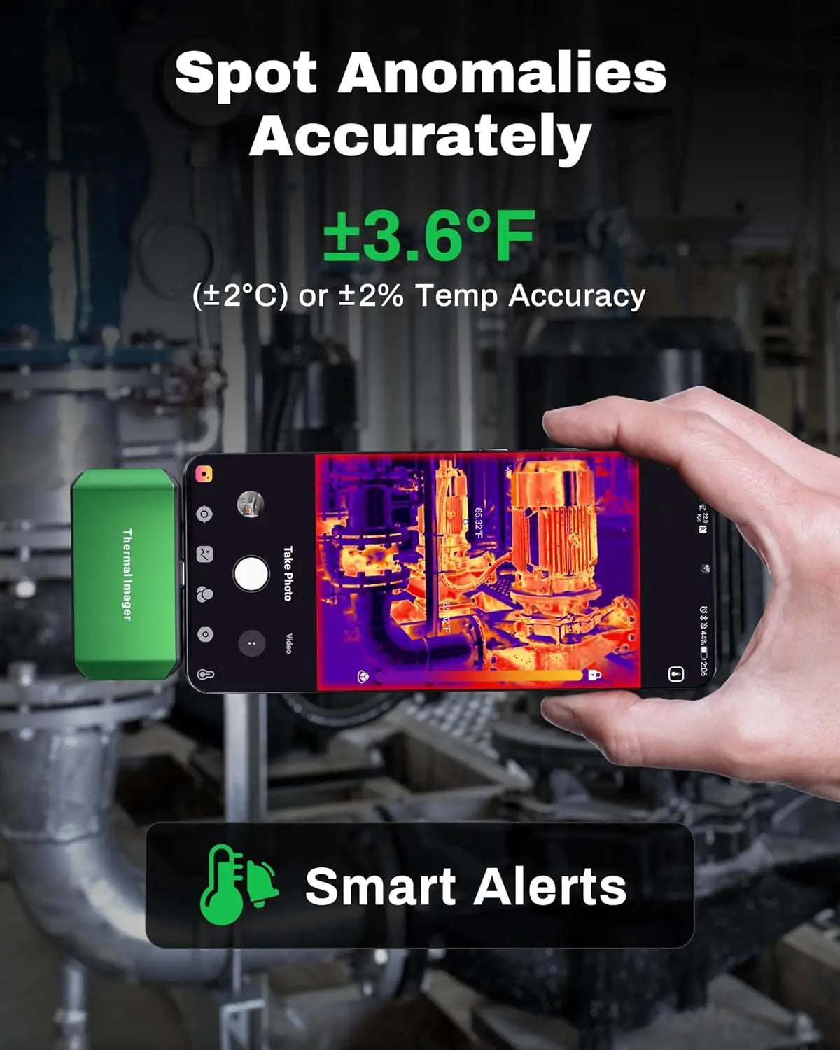 AMPBANK M256 Thermal Imaging Infrared Camera 256x192 IR High Resolution 4 USB-typeC with 3D Analysis Works for Android