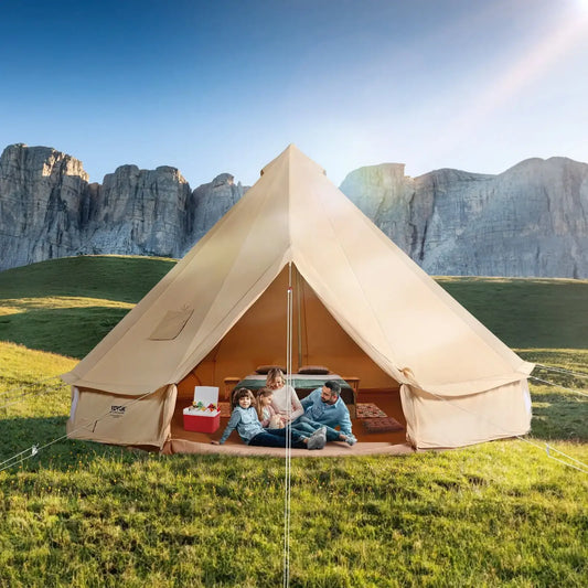 8-10 Person Canvas Glamping Bell Tent With Stove Jack