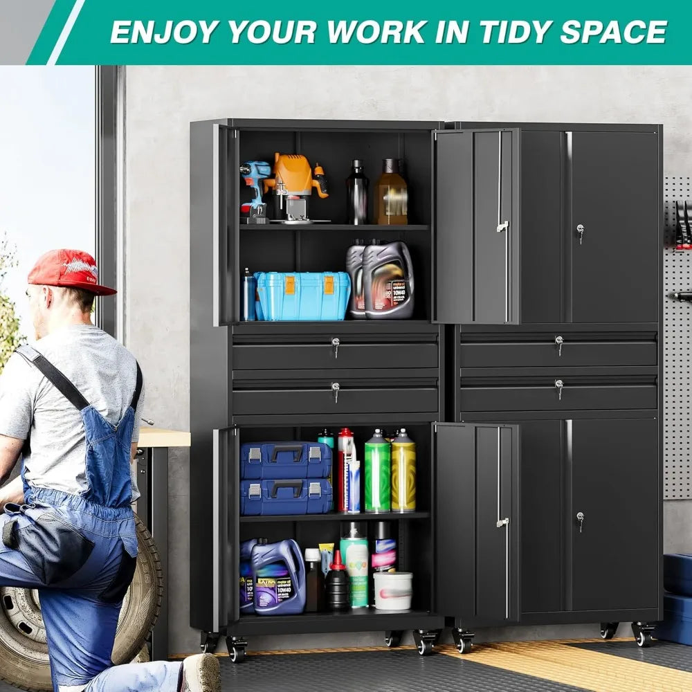 Metal Rolling Cabinet With Wheels Locking Doors And Shelves