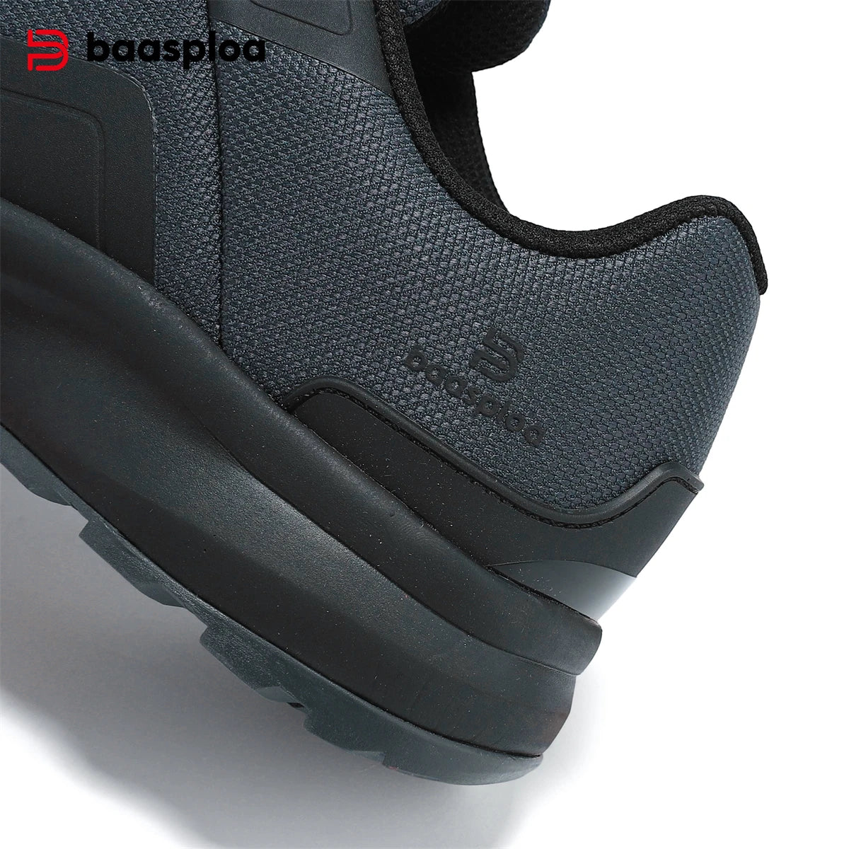 Baasploa Men Hiking Shoes Litchi Leather Non Slip Sneakers