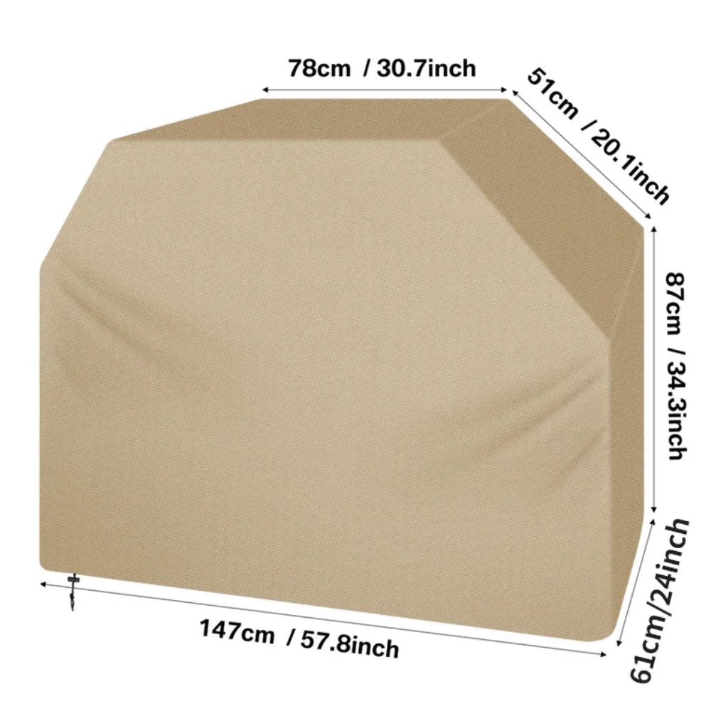 Grill Cover 147x61x117CM Waterproof Anti UV BBQ Gas Grill Cover for Outdoor Charbroil Barbecue Protection Cloth