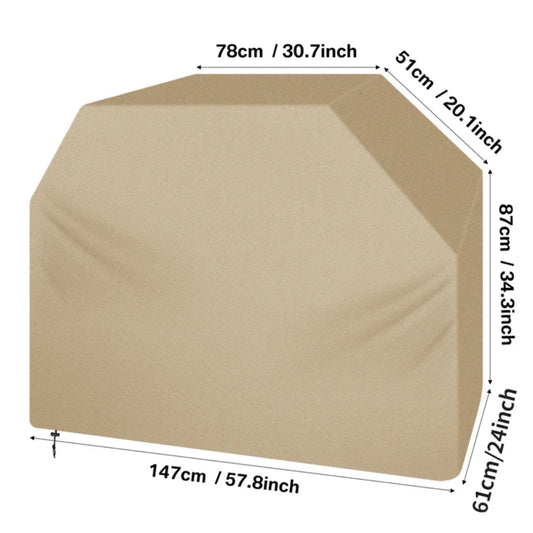 Grill Cover 147x61x117CM Waterproof Anti UV BBQ Gas Grill Cover for Outdoor Charbroil Barbecue Protection Cloth
