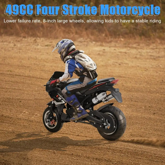 49cc 4 Stroke Pocket Rocket Motorcycle With 8 Inch Wheels
