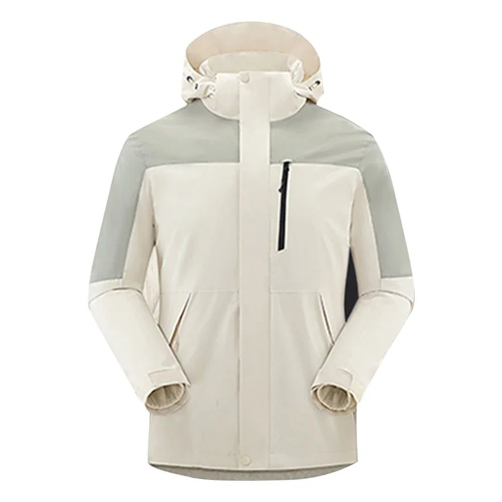 OhSunny Unisex Thermal Jackets Winter Plush Detachable Liner Camping Hiking 3 In 1 Soft Shell Coat Outdoor Windproof Waterproof