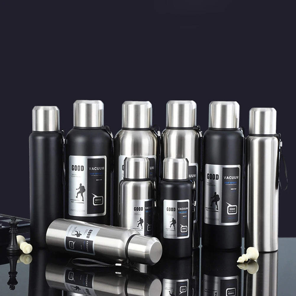 Stainless Steel Vacuum Flask With Handle Large Water Bottle