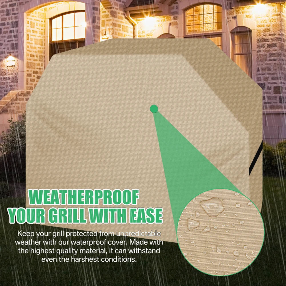 Grill Cover 147x61x117CM Waterproof Anti UV BBQ Gas Grill Cover for Outdoor Charbroil Barbecue Protection Cloth
