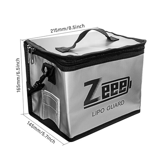 Zeee Lipo Safe Bag Fireproof Storage Pouch Large Capacity Battery Charging Safe Bag for 10 Cell Adjustable Use