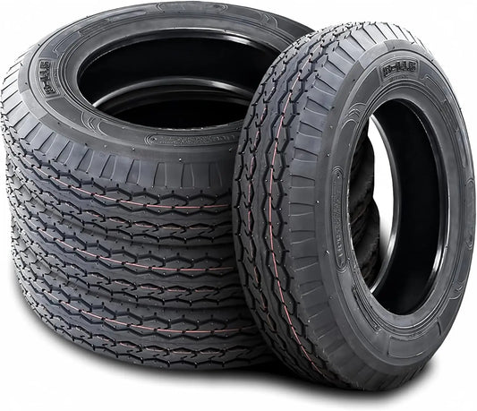 Set of 4 NM519 Premium Trailer Tires ST8 14.5 8X14.5 Load Range G 14 Ply Black Side Wall All Season Highway Performance