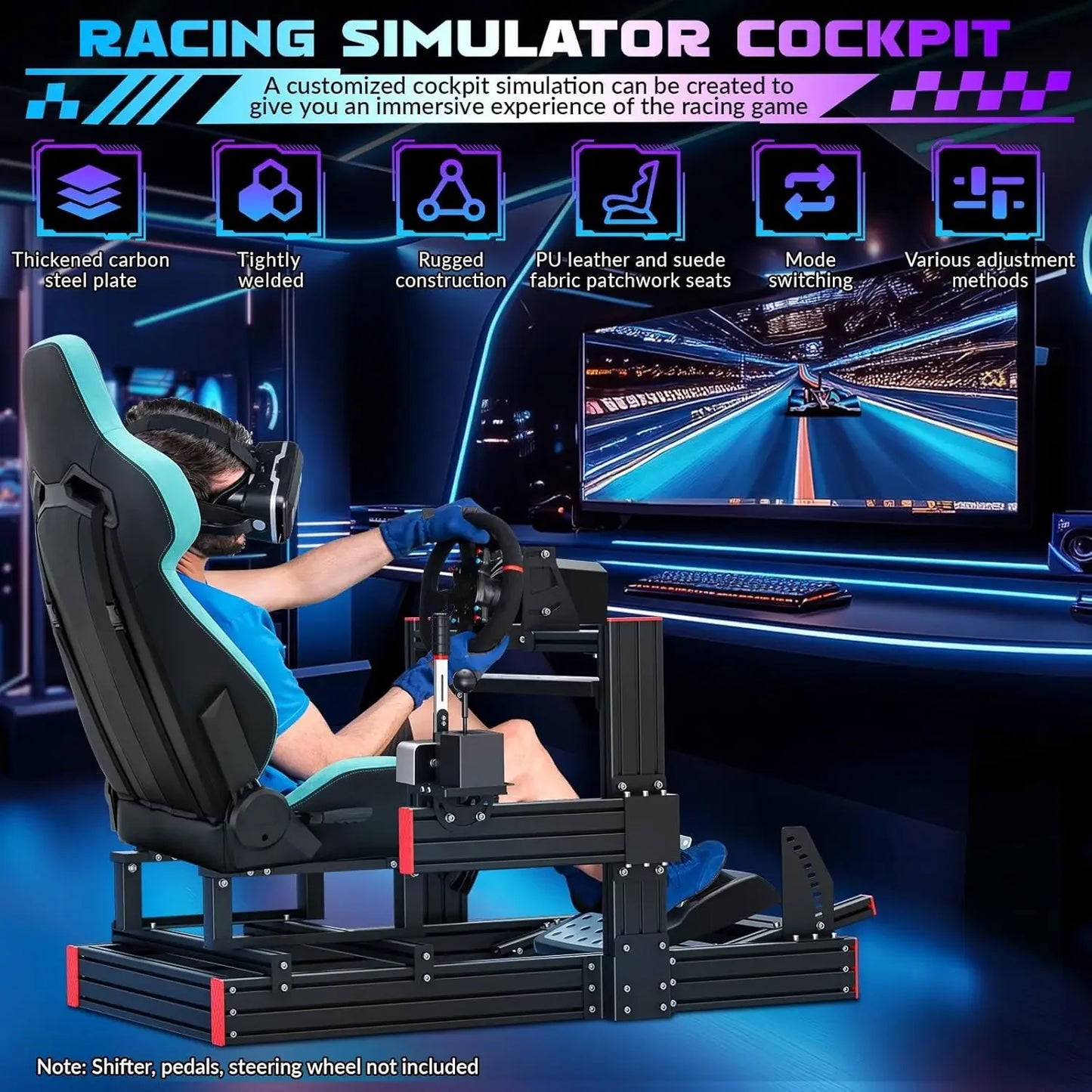 Racing Simulator Cockpit Stand Elite Wheel Mount Fits G29
