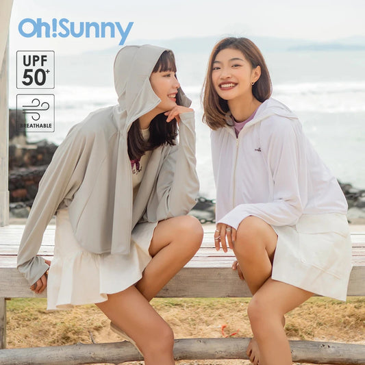 OhSunny Women's Sunscreen Jacket Outdoor Casual UV Protection Hoodie UPF50+ Breathable Coat for Running and Cycling