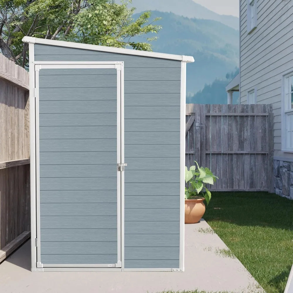 4x8 Foot Outdoor Resin Storage Shed All Weather With Floor Backyard