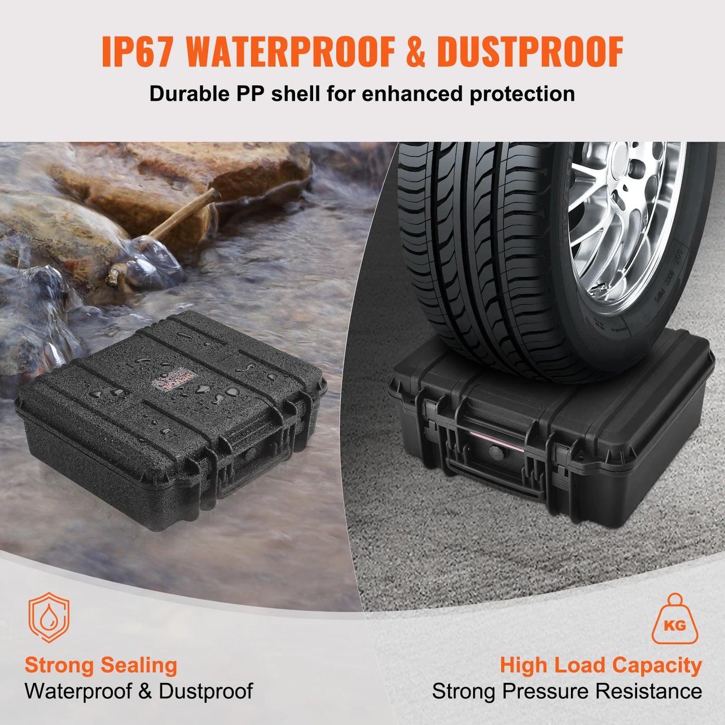 SucceBuy Hard Pistol Cases with Pre-Cut PU Foam Lining Waterproof Dustproof Lockable Gun Case for 1 to 6 Pistols