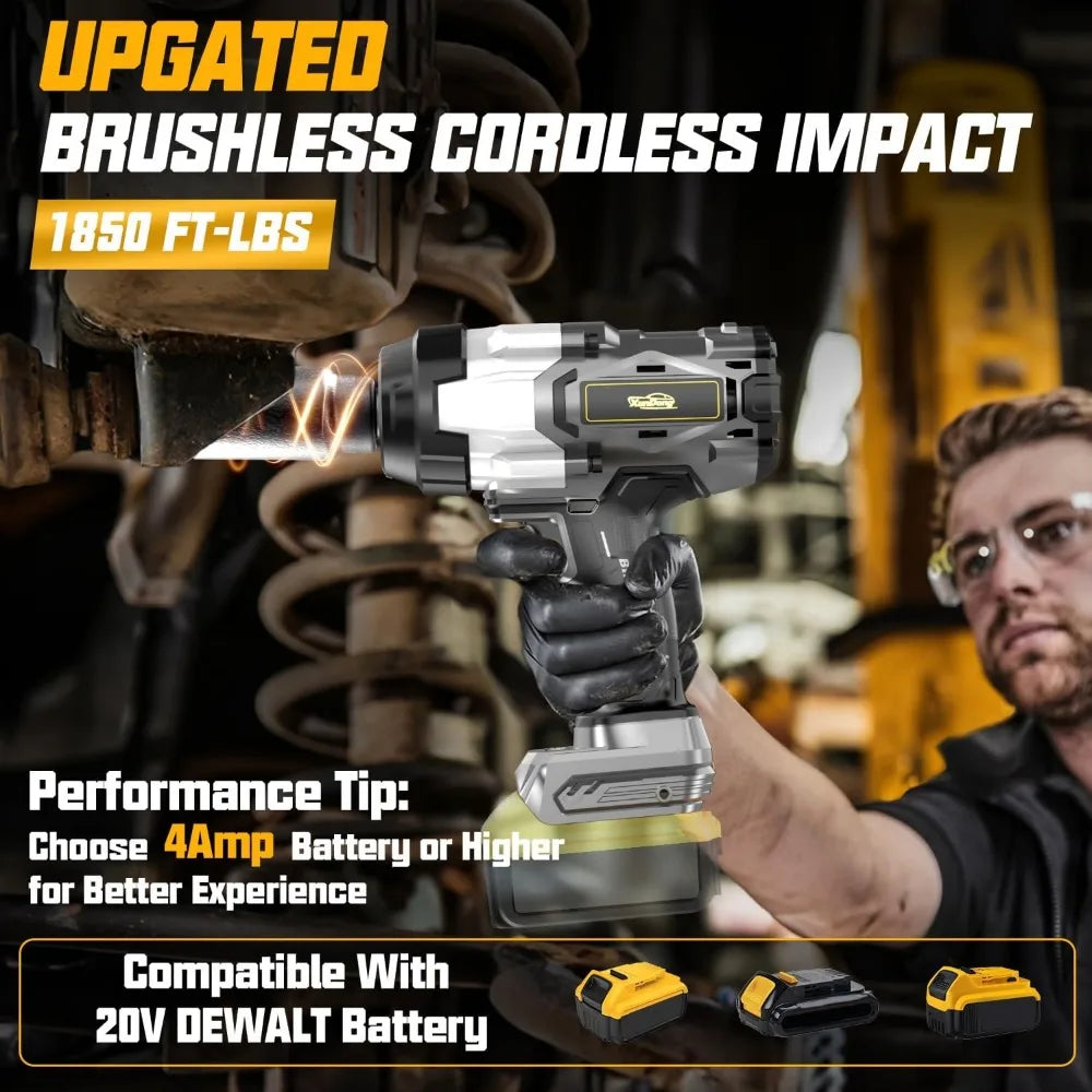 Cordless Impact Wrench Three Quarter Inch For Dewalt 20V