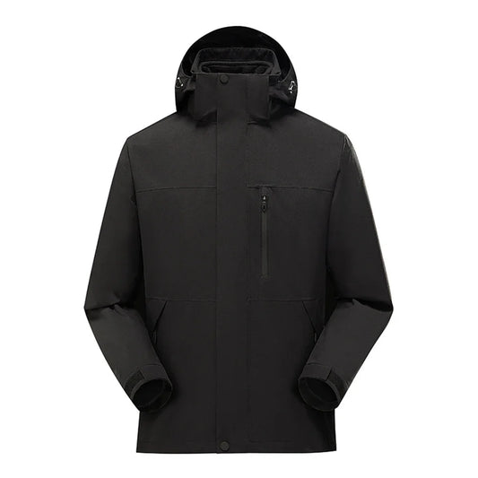 OhSunny Unisex Thermal Jackets Winter Plush Detachable Liner Camping Hiking 3 In 1 Soft Shell Coat Outdoor Windproof Waterproof