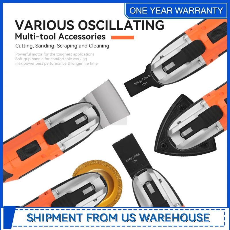 Oscillating Tool 20V Cordless Kits LAZYLAND Brushless Multitool with 6 Variable Speed Battery and Accessories