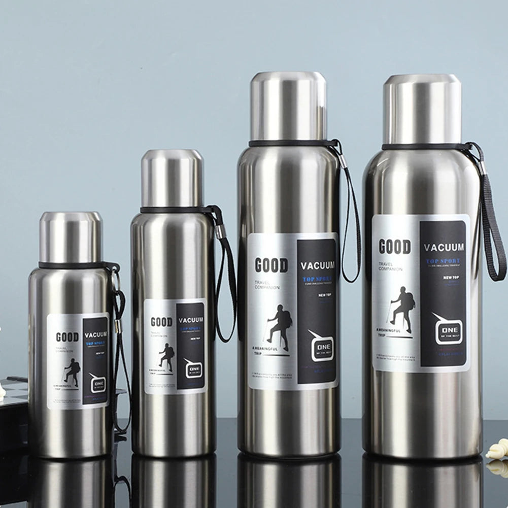 Stainless Steel Vacuum Flask With Handle Large Water Bottle