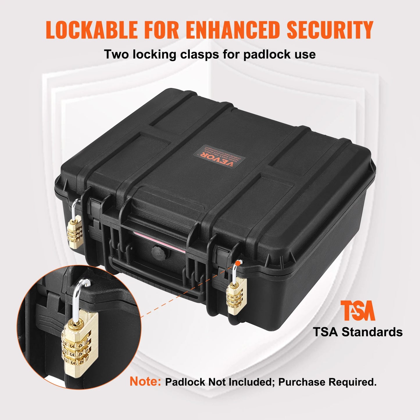 SucceBuy Hard Pistol Cases with Pre-Cut PU Foam Lining Waterproof Dustproof Lockable Gun Case for 1 to 6 Pistols