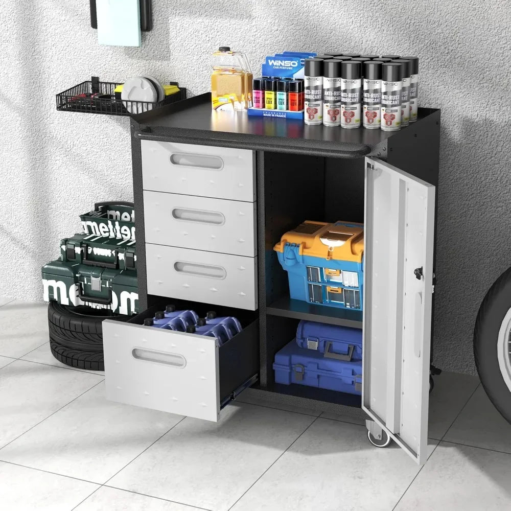 Metal Storage Cabinet On Wheels Rolling Tool Cabinet Locking